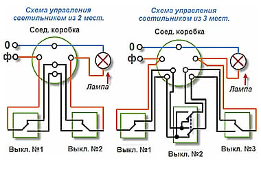 соединить два и два провода от проходных выключателей